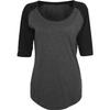 Build Your Brand Womens/Ladies Contrast Polycotton Raglan 3/4 Sleeve T-Shirt