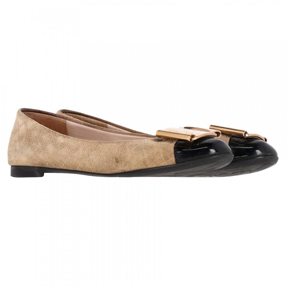 Salvatore Ferragamo Ferragamo Cap Toe BallerInas In Brown Suede Brown