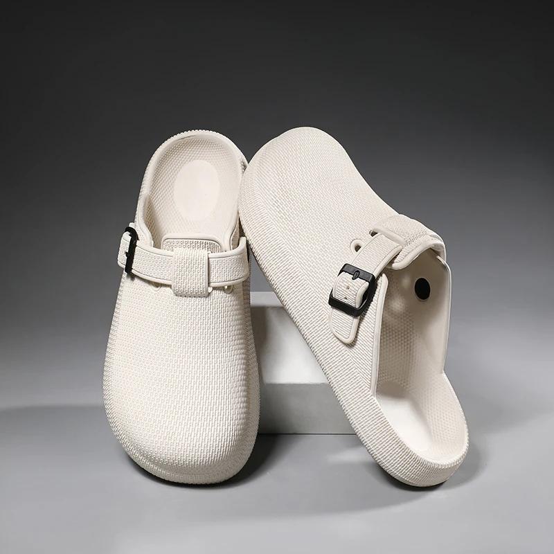 Fashion Slippers for Men Couple Women Home Shoes Wear-resistant Beach Non-Slip Soft and Comfortable Thick Bottom Flat Sandals Fashion