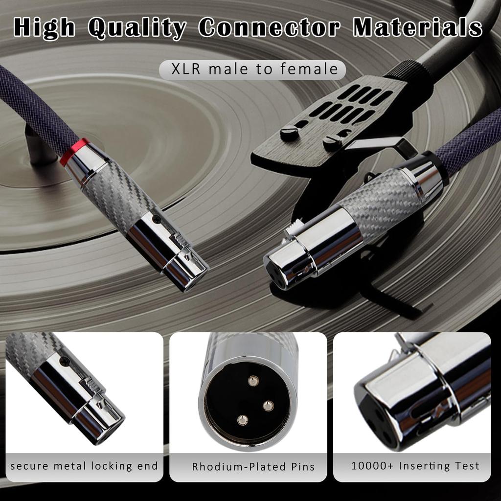 Preffair Balanced Interconnect Audio XLR Female To XLR Male Signal OFC Silver Plated XLR Cable with Braided Sleeve M 1 Pair 18-Gauge Cord, 3-Pin