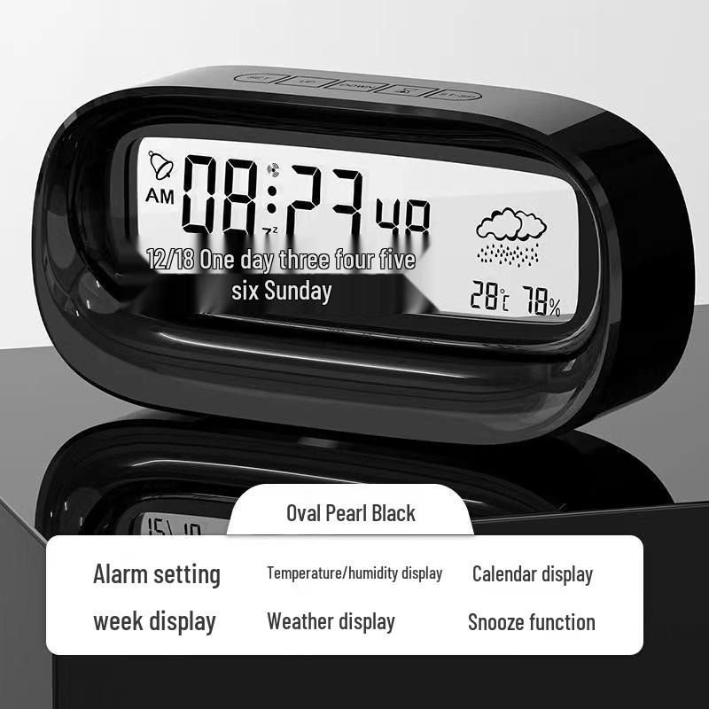 Transparent Digital Alarm Clock with Large Screen - Cute, Silent, and Perfect for Students