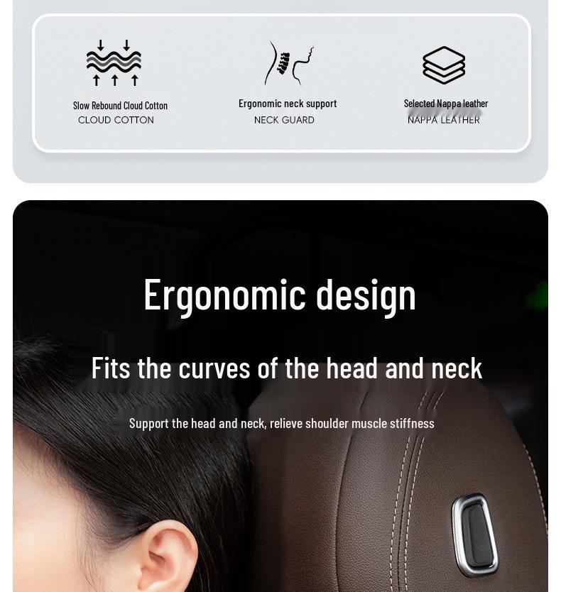 Kashidon Headrest & Lumbar Support Pillow for Maybach S-Class Mercedes Car Seat