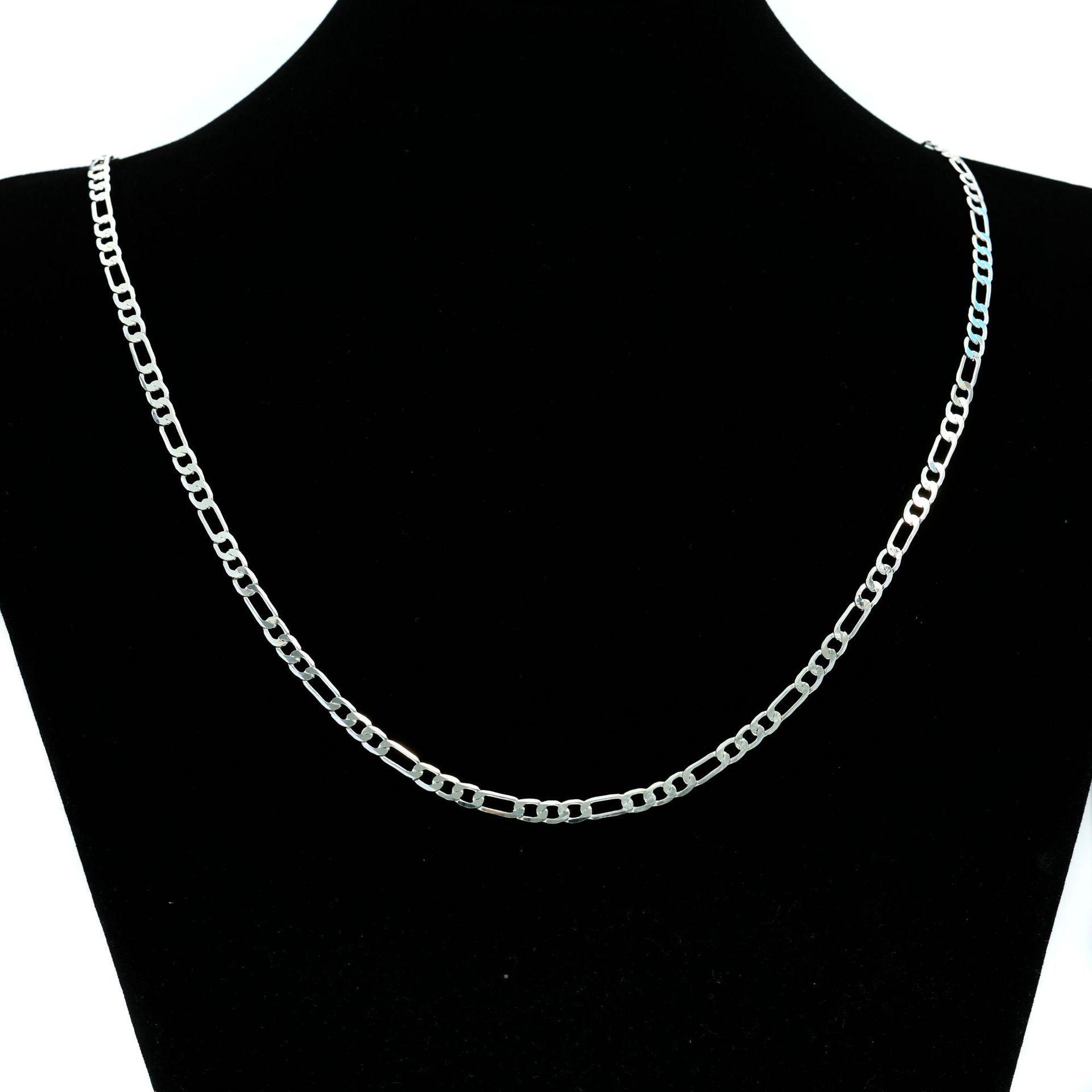 Herren Edelstahl Cuban Figaro Kette Halskette - Trendiger Titan Schmuck 3-in-1 Design white