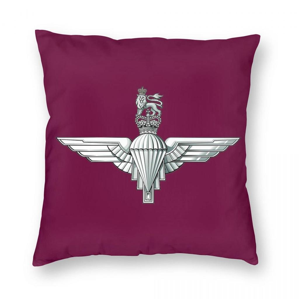 Odznak Parachute Regiment Povlak na čtvercový polštář Polyester Len Samet Vzor Zip Dekor Povlak na polštář Domácí Potah na polštář
