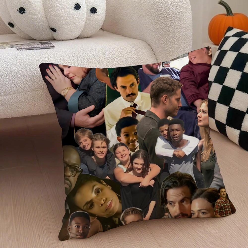 TThis Is Us Cushion Cover Throw Pillow Cover Hidden Button Durable Polyester Chair Cushion