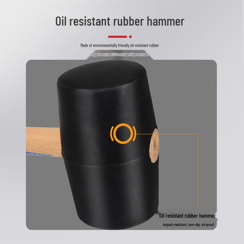Rubber Mallet with Wooden Handle for Tile and Leather Installation