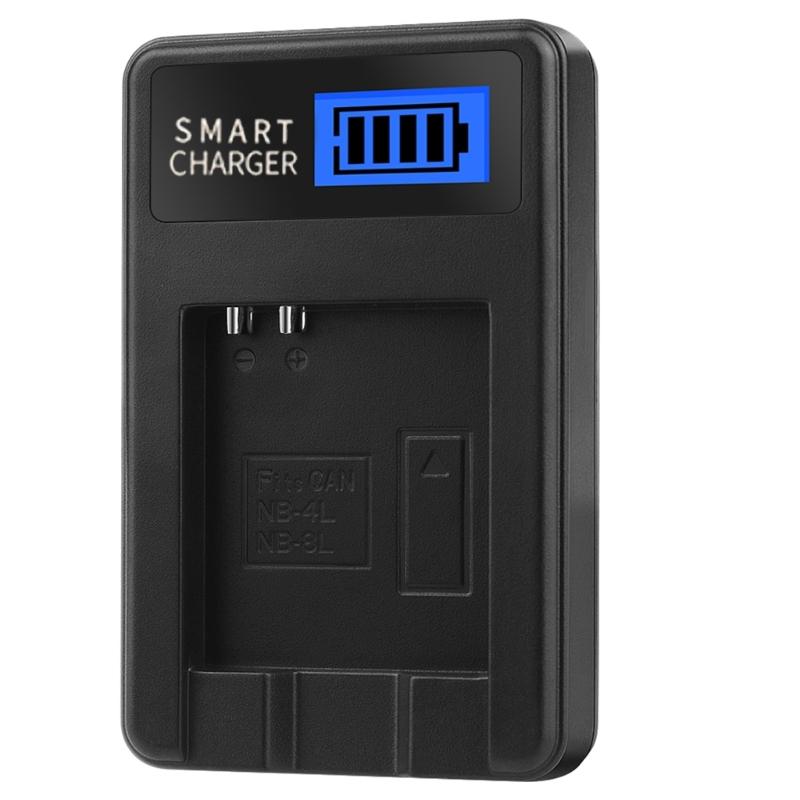 Compact ABS Camera Battery Charger LCD Display for 50 55 60 65 80 75 Camera Versatile Charging Option USB Charger