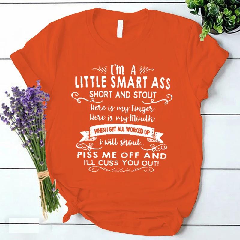 

Я маленький умник Футболки Винтажные футболки с графическим принтом Новая мода Харадзюку Женская одежда Y2k Гранж топы K-pop футболка 4XL