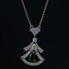 Baojia Luxury Ruby Diamond Clavicle Necklace for Women