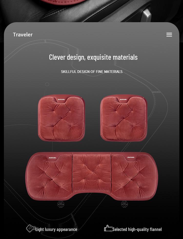 Winter Flannel Seat Cushion for Haval H6 2nd Gen, Big Dog, H9, H5, M6, Menglong, Xiaolong MAX, and Chitu.
