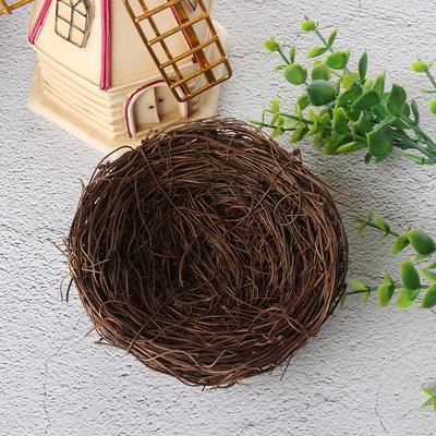 1PC Cute Vine Woven Artificial Birds Nest Straw Roost With Fake Eggs Home Decor Easter Ornament Photography Props Gift For Kids