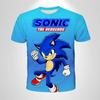 206 Sonic The Hedgehog Anime Boys' Breathable T-shirt Children's Fashion Clothing Casual Wear, Breathable Thin Style, Unisex Top