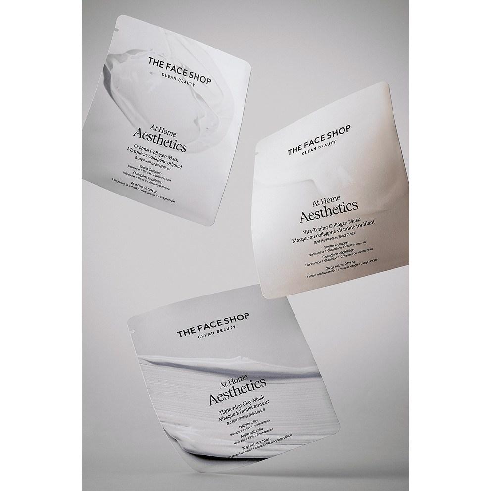 THEFACESHOP Homestetic Original Collagen Mask, 4 sheets, 1 pack