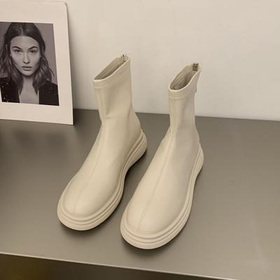 Thick-soled Martin Boots Women's New Chelsea Boots In Autumn and Winter 2025 French Thin Small Fragrant Bare Boots Velvet Short Boots