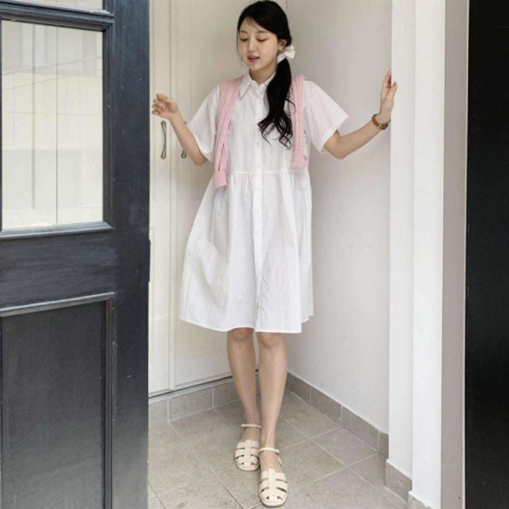 New Arrivals Open Run Women Simple Color Midi Dress