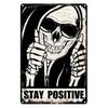 Stay Positive Metal Tin Sign Vintage Wall Decor, TIKI Bar Art Poster for Home Club Gift