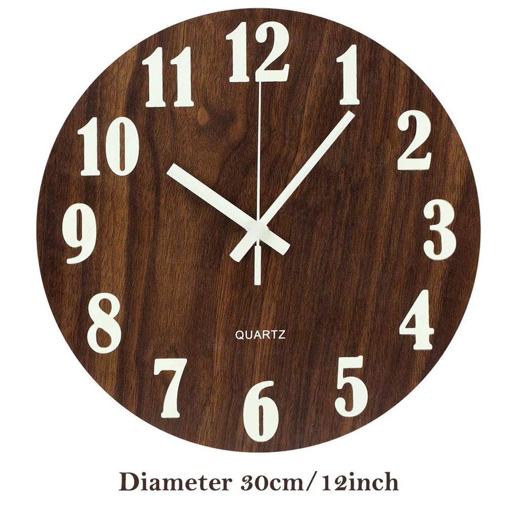 12 Inch Luminous Silent Quartz Art Deco Oval Fluorescent Wall Clock with Needle Display for Living Room and Bedroom