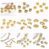 Luxury Zircon Crystal Beads 18K Gold Plated Brass Round Spacer Beads,Separators For Beads,DIY Beading Jewelry Making Fittings