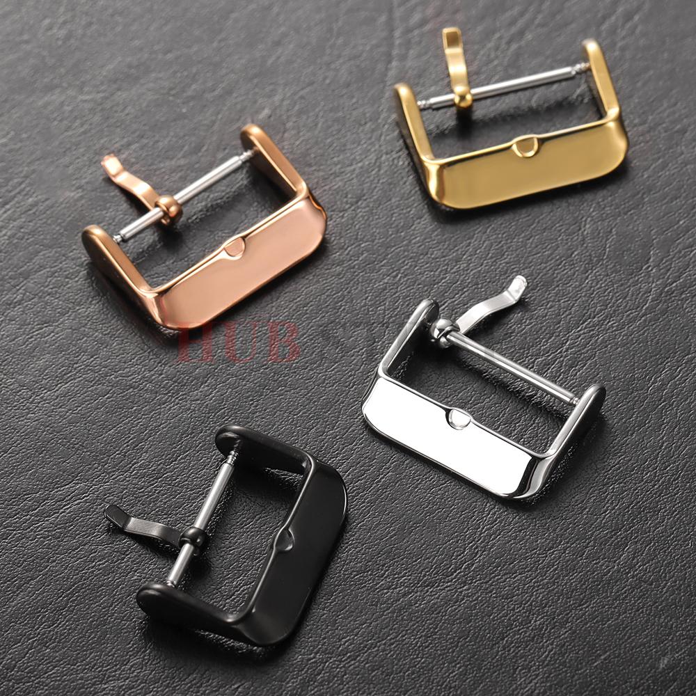 12/14/16/18/20/22mm Edelstahl Dornschließe Armbänder Schließe Uhrenzubehör für Silikon Lederband Armband Uhr Schließe