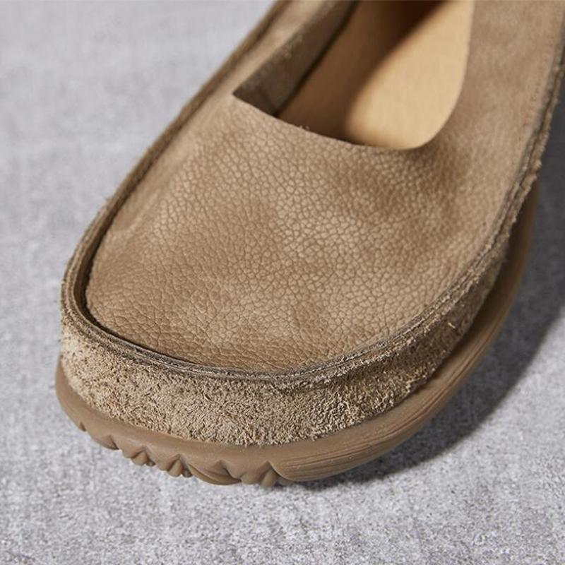 Fashion AIYUQI Women's Flat Shoes Retro Genuine Leather Women's Ballet Shoes Non-slip  2025 Spring New Slip-on Ladies Shoes