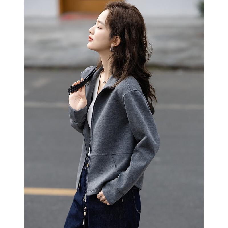 Women's Relaxed Fit Stand Collar Cardigan Jacket