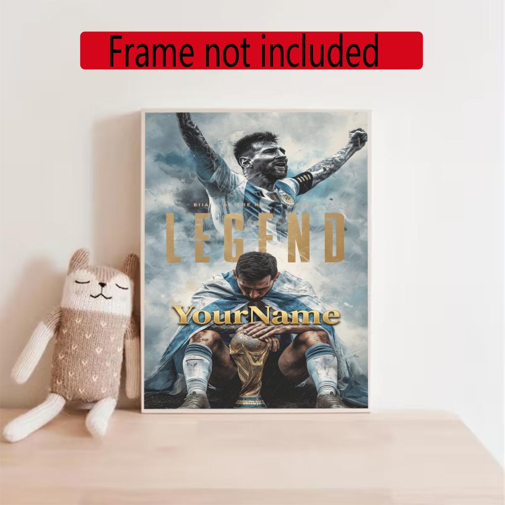 Messi Customize Your Name Diamond Painting Round Diamond Diy Frameless Holiday Artwork Suitable For Home Office Wall Decoration