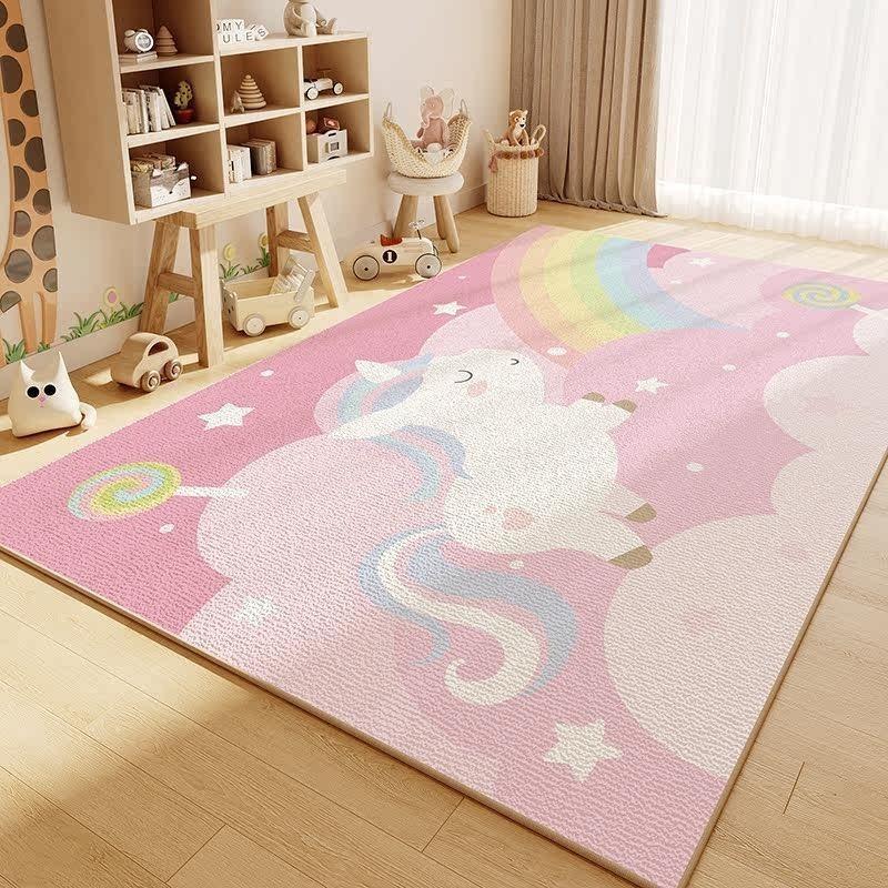 Living Room Anti Slip Carpet Floor Mat for Girls Reading Carpet  Bedroom Bedside Mat Children's Room Cartoon Home Decoration