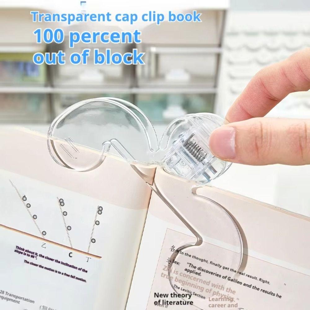 Easy To Read Fixed Book Clips Plastic 12° Transparent Book Holder Anti-slip Desktop Reading Stand for Stationery School Supplies