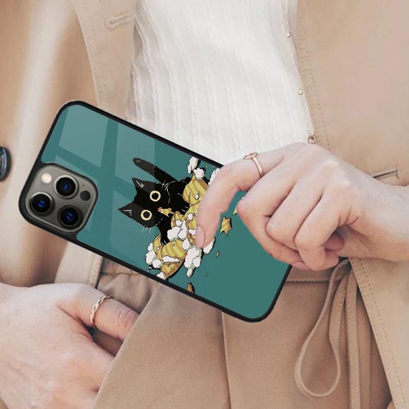 

Black Cats Ink Cute Pet Witch Art Magnetic Phone Case For APPLE iPhone 17 Air 16 14 13 12 Pro Max 15 Plus Wireless MagSafe Cover iPhone 14