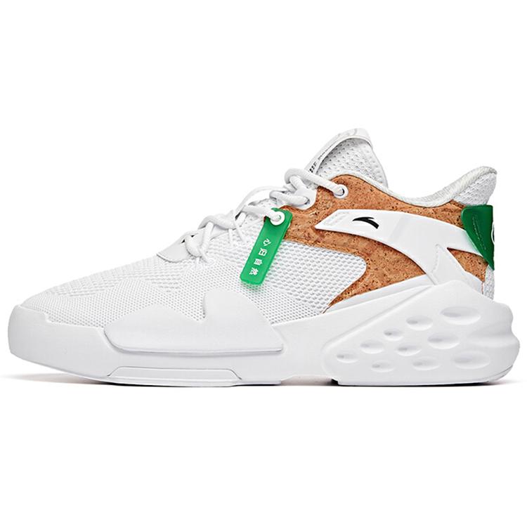 

New Anta Bastard Eco-Friendly Series Lightweight And Breathable Mid-Top Skateboard Shoes Men s White Green 912038066-1 40