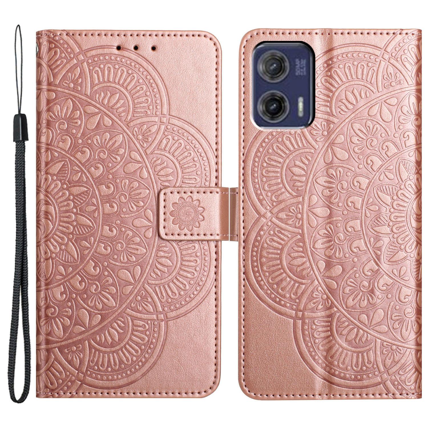 

For Motorola Moto G73 5G Leather Case Stand Full Protective Phone Cover Rose Gold