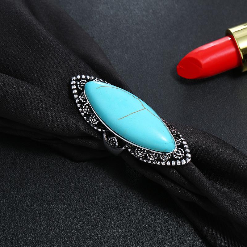 Retro Ethnic Style Turquoise Bohemian Ring
