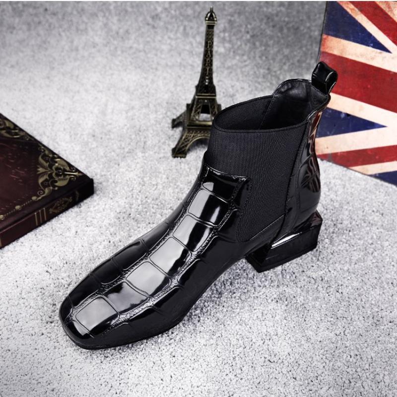 

Новые короткие сапоги женские лакированные кожаные модные сапоги женская обувь 39