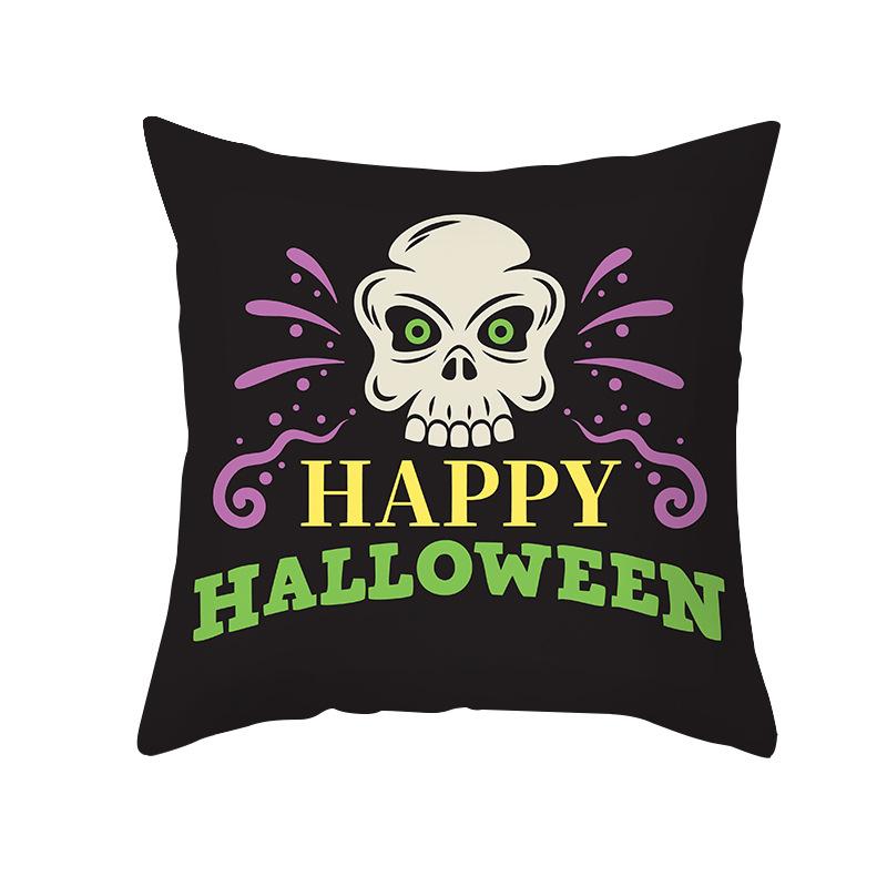 Halloween Spider Pumpkin Castle Print Cushion Cover Home Living Room Sofa Decoration Polyester Pillow Cover 45x45cm