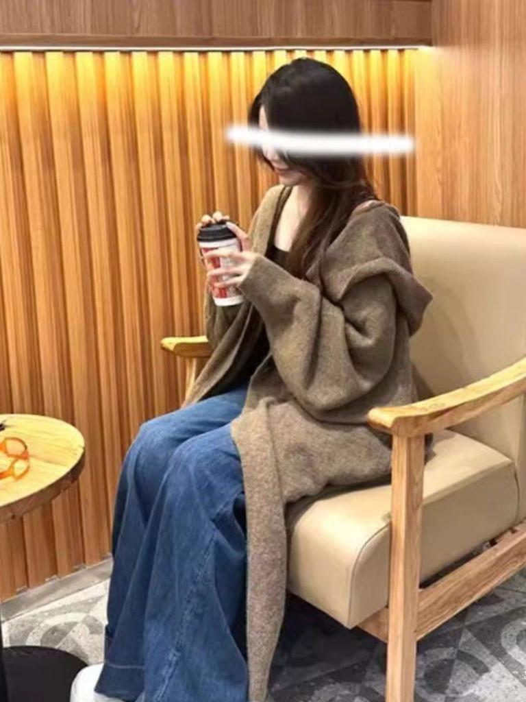 Korean Style Hooded Knit Cardigan: Long, Loose, Slimming Outerwear for Spring/Summer