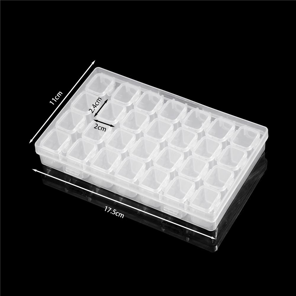 28/56 Girds Adjustable Plastic Storage Box Beads Ring Pendant Box for Jewelry Nail Art Diamond Painting Supplies Container Boxes