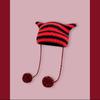 Christmas Hat Y2K Trend Autumn Winter Unisex Harajuku Punk Gothic Knit Cat Ear Little Devil Kawaii Millinery Soft Knit Hat