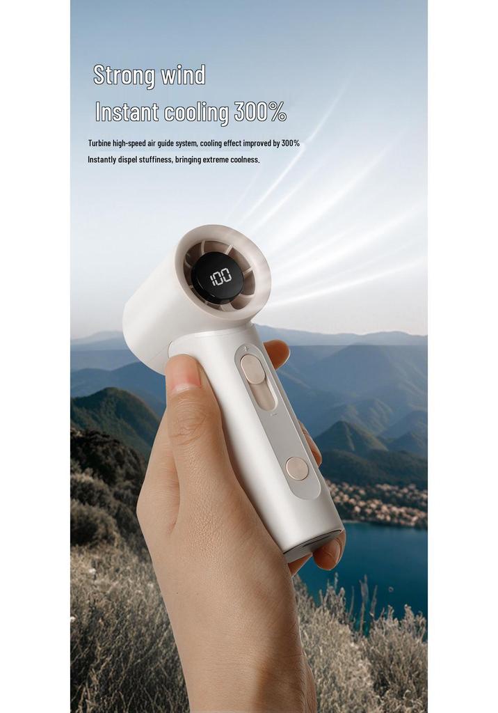 Portable USB Pocket Fan with 100-Speed Stepless Control for Strong Outdoor Wind