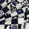 Hamamonyo Tenugui Samurai Crest Checkered Pattern Gray