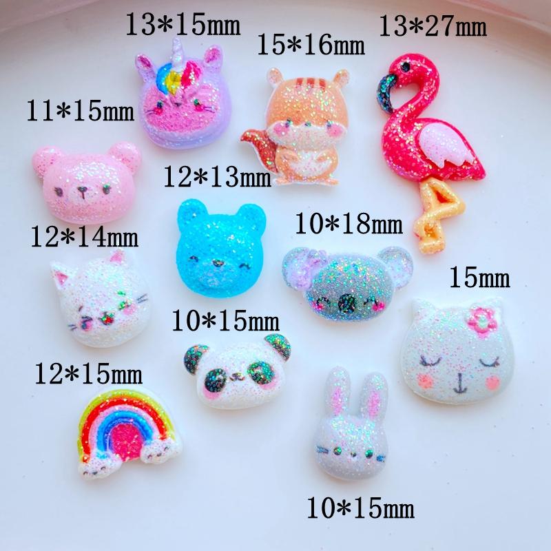 20Pcs New Kawaii Cute Shiny Little Animal Collection Flat Back Cabochons Scrapbooking DIY Jewelry Craft Decoration Accessorie