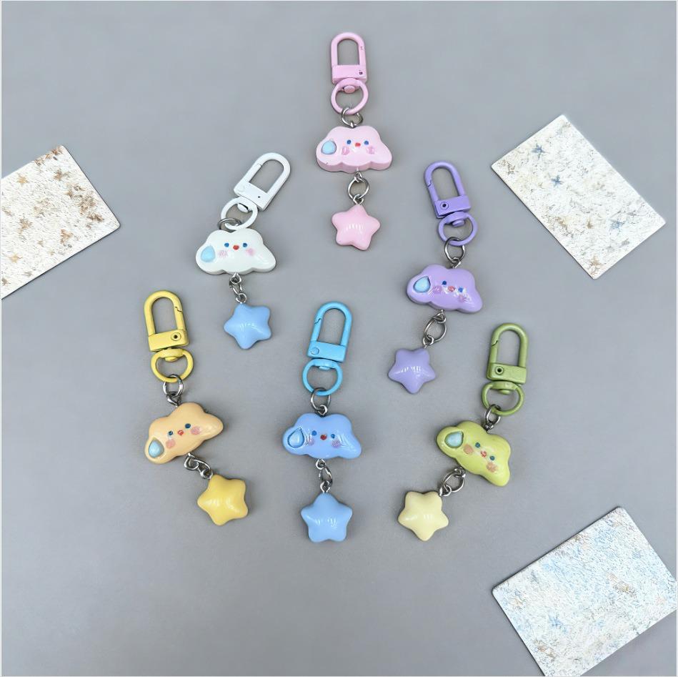 Cute Cloud Star Keychain Mini Bag Doll Pendant Backpack Charm Accessory Best Friend Gift Key Ring