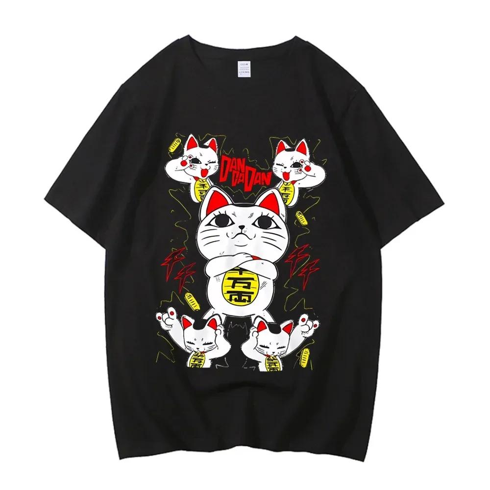 Japan Anime Dandadan Turbo Granny Cat Graphic T Shirt Fashion Cartoon Oversized T-shirt Men Women Vintage Casual T-shirts