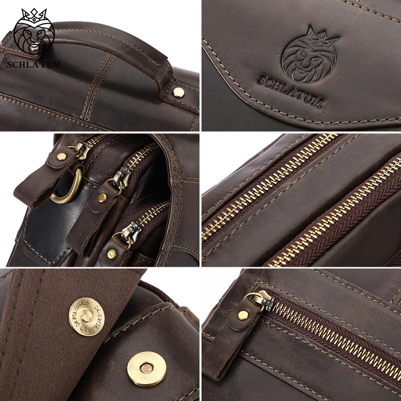 The First Layer of Cowhide Men's Shoulder Bag, Leather Trend Men's Bag, European and American Men's Large-capacity Messenger Bag