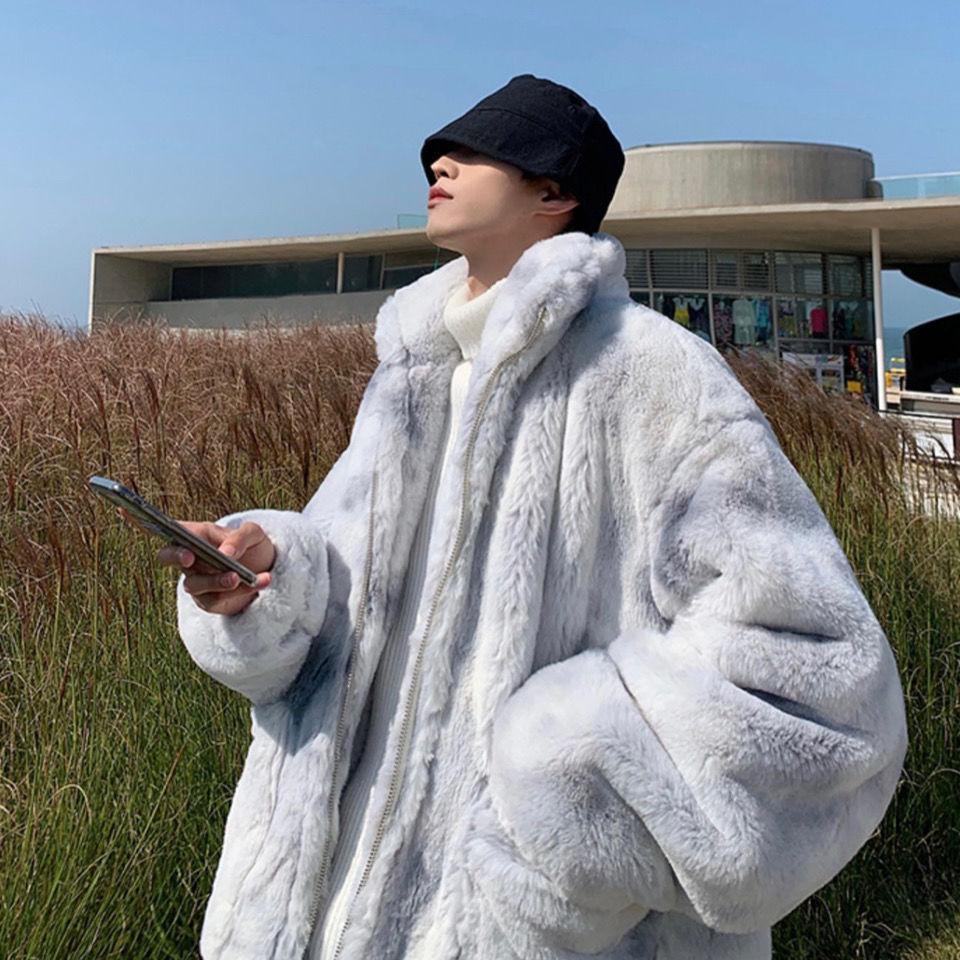 Imitation Lamb Wool Fur Jacket Men's Large Size Loose Warm Thickened Cotton Clothes Winter Clothes Cotton Clothes Women's Clothing