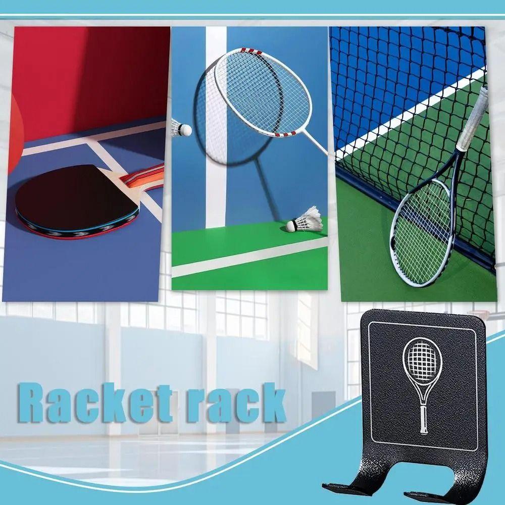 Wall Mounted Badminton Rackets Holder Self-adhesive Rackets Wall Hook New Tennis Racket Wall Rack