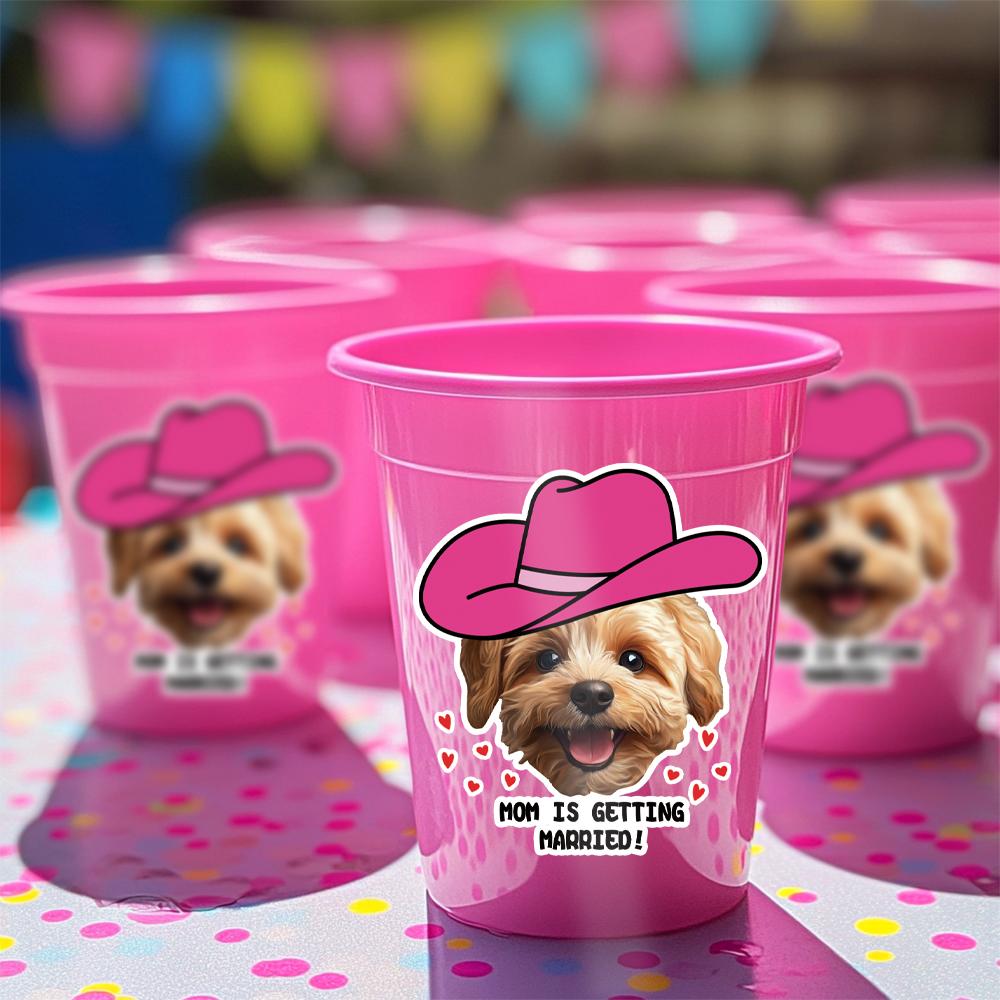 20pcs Custom Groom Face sticker Personalized Bachelorette Wine Cup Sticker Same Cowboy Forever photo Sticker Hen Party decor