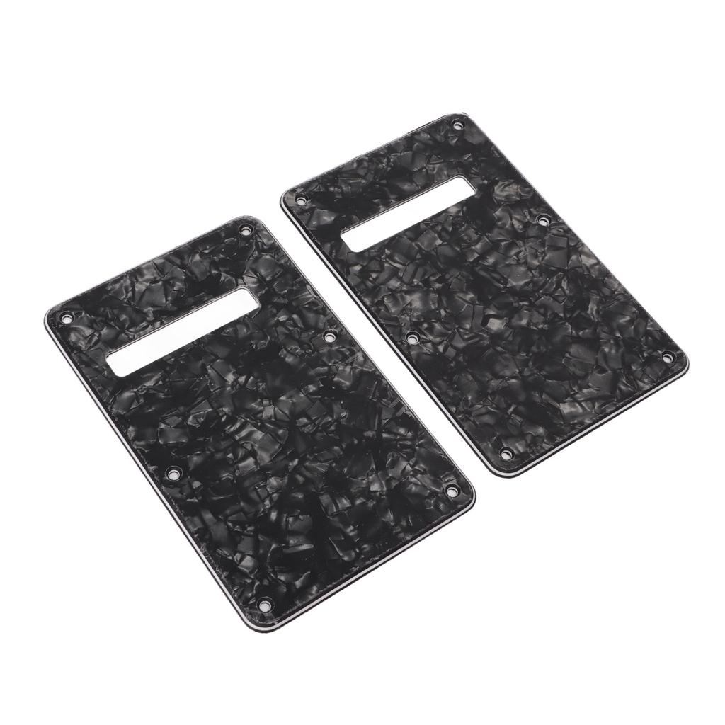 2Pcs Electric Guitar Backplate Guitar Cavity Cover Plate Pickguard PVC for Replacement Black