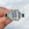 New French Style Women Rectangle Cubic Zircon Rings For Good Quality Temperament Accessories Simple And Elegant Female Jewelry