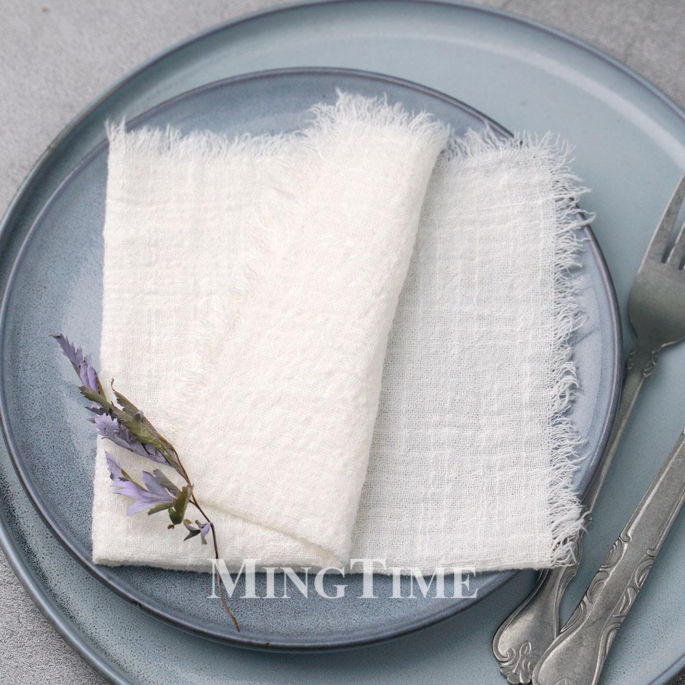 20pcs 32x32cm Cotton Gauze Table Napkins Bohemian Wedding Decor Vintage Western Style Bridal Party Dinner Cloth Accessories