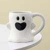 Roztomilé hrnčeky z bieleho porcelánu s tematikou ghúlov, odolná keramika, ideálne na halloweenske dekorácie alebo do kancelárie